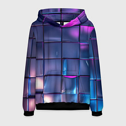Толстовка-худи мужская Неоновые кубики, цвет: 3D-черный