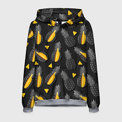 Толстовка-худи мужская Ананасный паттерн, цвет: 3D-меланж