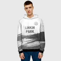 Толстовка-худи мужская Linkin Park - white gradient посередине, цвет: 3D-черный — фото 2