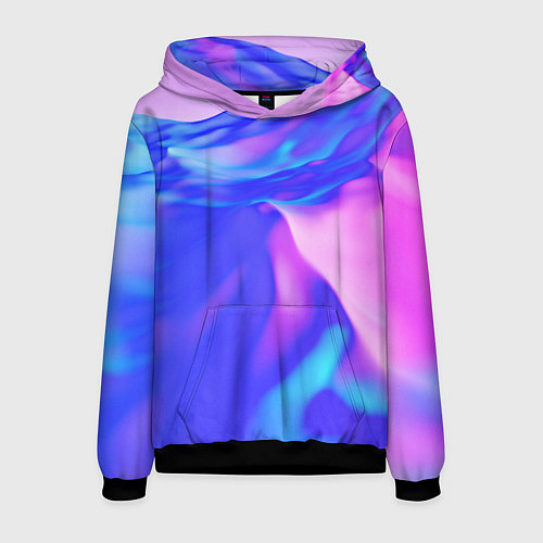 Мужская толстовка Неоновая текстура абстракция / 3D-Черный – фото 1