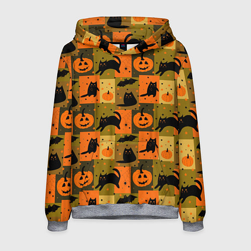 Мужская толстовка Хэллоуин мозаика / 3D-Меланж – фото 1