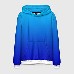 Толстовка-худи мужская Голубой градиент, цвет: 3D-белый