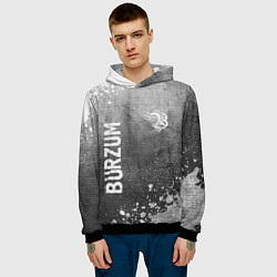 Толстовка-худи мужская Burzum - grey gradient вертикально, цвет: 3D-черный — фото 2