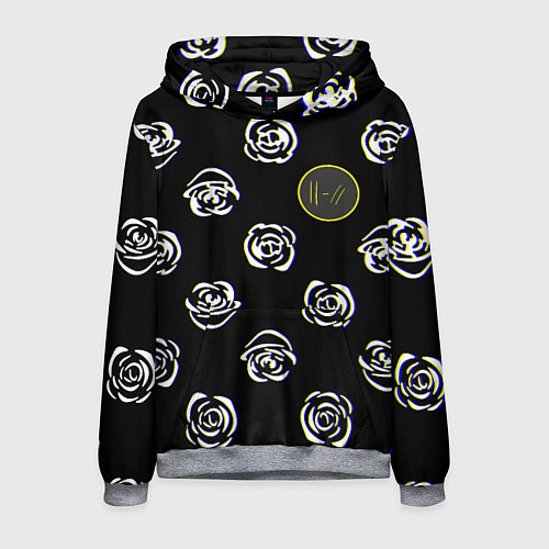 Мужская толстовка Twenty one pilots rose / 3D-Меланж – фото 1