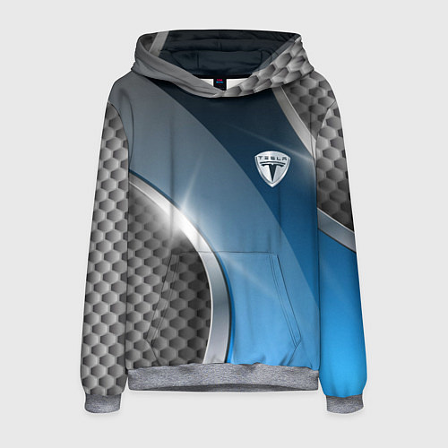 Мужская толстовка Tesla carbon steel / 3D-Меланж – фото 1