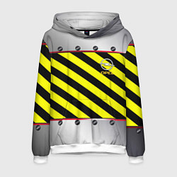 Толстовка-худи мужская Opel линии, цвет: 3D-белый