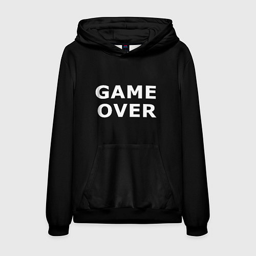 Мужская толстовка Game over white logo / 3D-Черный – фото 1