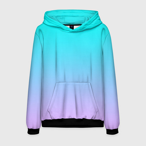 Мужская толстовка Неоновые разводы градиента / 3D-Черный – фото 1