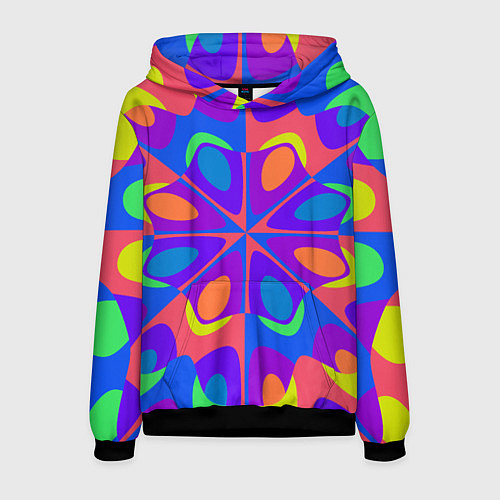 Мужская толстовка Оптический узор красочная мозаика / 3D-Черный – фото 1