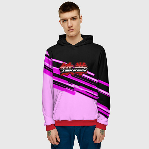 Мужская толстовка Tekken pink line / 3D-Красный – фото 3