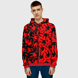 Толстовка-худи мужская ЪУЪ съука mem pattern, цвет: 3D-красный — фото 2