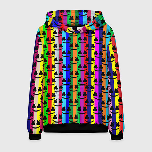 Мужская толстовка Marshmello радуга / 3D-Черный – фото 1