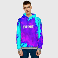 Толстовка-худи мужская Fortnite neon game, цвет: 3D-меланж — фото 2