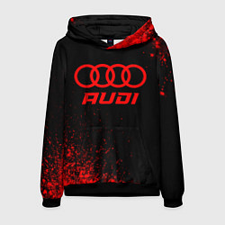 Толстовка-худи мужская Audi - red gradient, цвет: 3D-черный