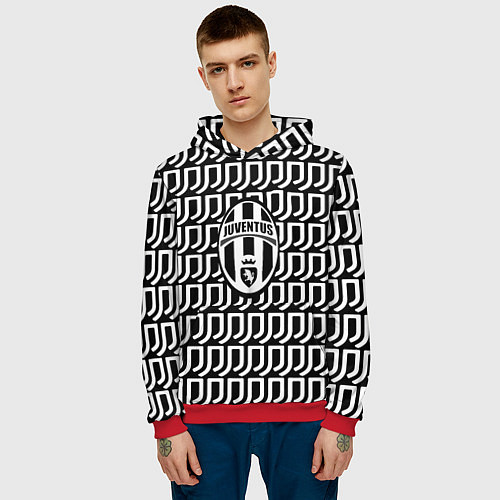 Мужская толстовка Juventus fc pattern / 3D-Красный – фото 3