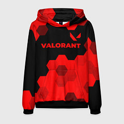 Толстовка-худи мужская Valorant - red gradient посередине, цвет: 3D-черный