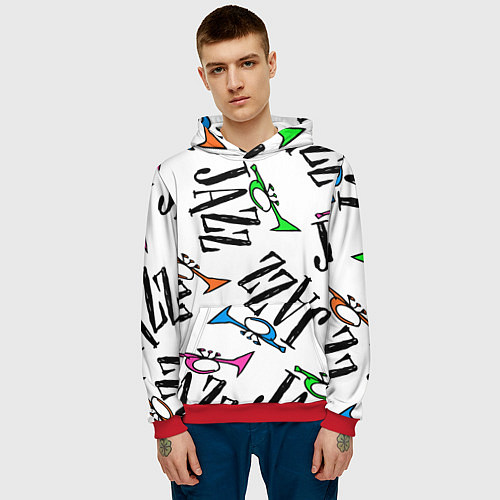Мужская толстовка Just jazz in color / 3D-Красный – фото 3