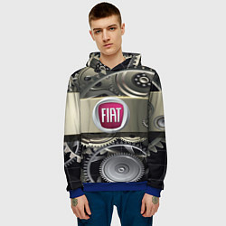 Толстовка-худи мужская FIAT logo motors, цвет: 3D-синий — фото 2