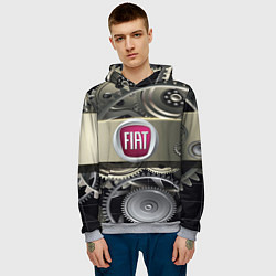 Толстовка-худи мужская FIAT logo motors, цвет: 3D-меланж — фото 2