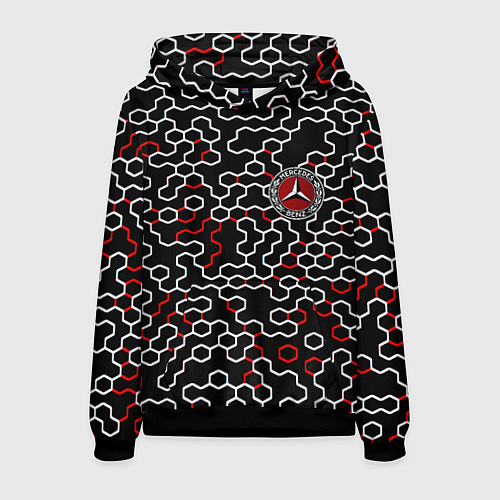 Мужская толстовка Mercedes benz броня текстура / 3D-Черный – фото 1