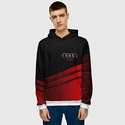 Толстовка-худи мужская AUDI carbon metal, цвет: 3D-белый — фото 2