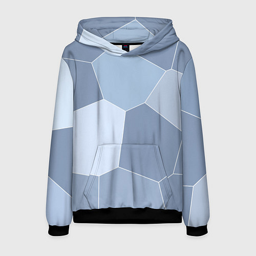 Мужская толстовка Стальной голубой крупная мозаика / 3D-Черный – фото 1