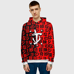 Толстовка-худи мужская Doom japan pattern steel, цвет: 3D-белый — фото 2