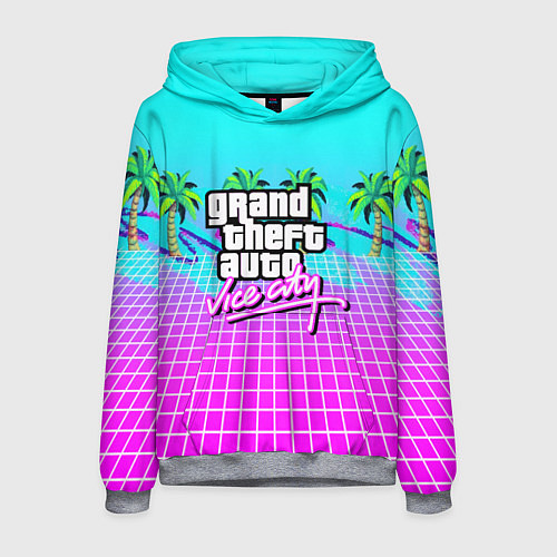 Мужская толстовка Vice city tropic collection / 3D-Меланж – фото 1