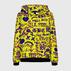Толстовка-худи мужская Lil peep rap pattern, цвет: 3D-черный
