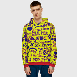 Толстовка-худи мужская Lil peep rap pattern, цвет: 3D-красный — фото 2