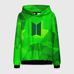 Толстовка-худи мужская BTS green poly, цвет: 3D-черный