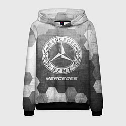 Толстовка-худи мужская Mercedes - grey gradient, цвет: 3D-черный