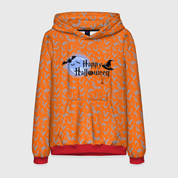 Толстовка-худи мужская Хэллоуин - луна, цвет: 3D-красный