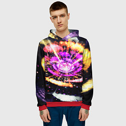 Толстовка-худи мужская Оптический узор цветок, цвет: 3D-красный — фото 2