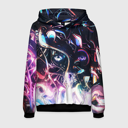 Мужская толстовка Фрактальный узор текстура / 3D-Черный – фото 1