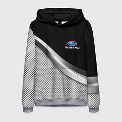 Толстовка-худи мужская Subaru metal steel, цвет: 3D-меланж