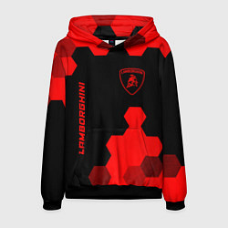 Толстовка-худи мужская Lamborghini - red gradient вертикально, цвет: 3D-черный