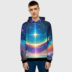 Толстовка-худи мужская Звезда галактики, цвет: 3D-черный — фото 2