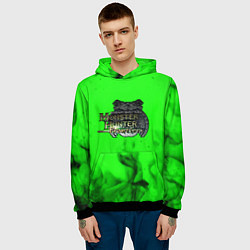 Толстовка-худи мужская Monster Hunter fire green, цвет: 3D-черный — фото 2