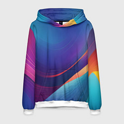 Толстовка-худи мужская Красивый градиент абстракция, цвет: 3D-белый