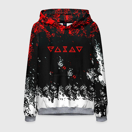 Мужская толстовка Ведьмак лого брызги красок / 3D-Меланж – фото 1