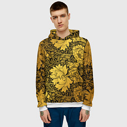 Толстовка-худи мужская Золотые подсолнухи, цвет: 3D-белый — фото 2