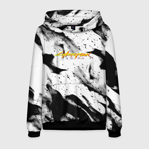 Мужская толстовка Cyberpunk 2077 fire black / 3D-Черный – фото 1