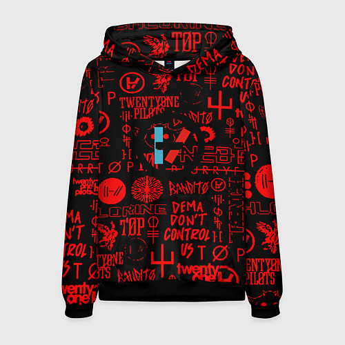 Мужская толстовка Twenty one pilots pattern rock steel / 3D-Черный – фото 1