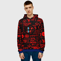 Толстовка-худи мужская Twenty one pilots pattern rock steel, цвет: 3D-синий — фото 2