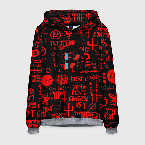 Мужская толстовка Twenty one pilots pattern rock steel / 3D-Меланж – фото 1