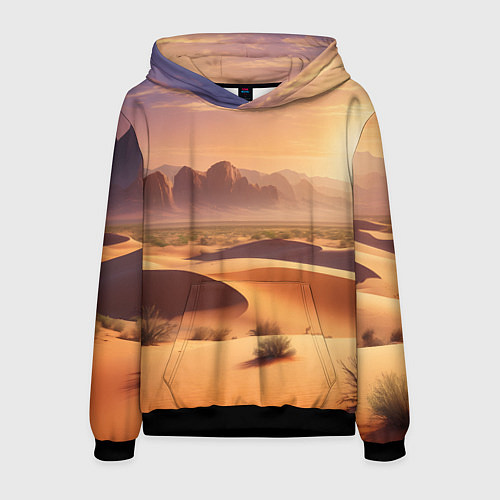 Мужская толстовка Закат в жаркой пустыне / 3D-Черный – фото 1