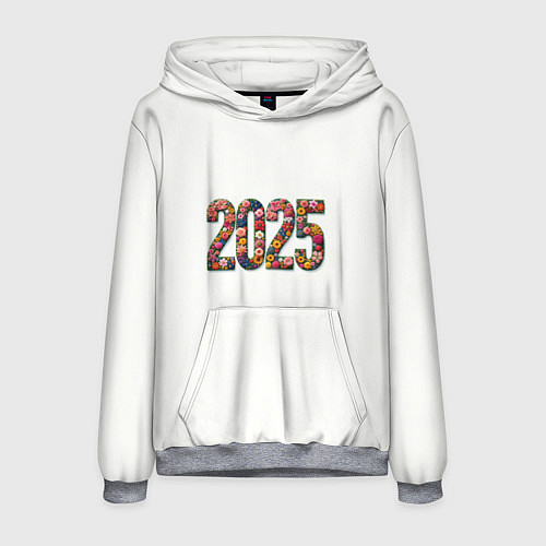 Мужская толстовка Цифры 2025 из разноцветных цветов / 3D-Меланж – фото 1