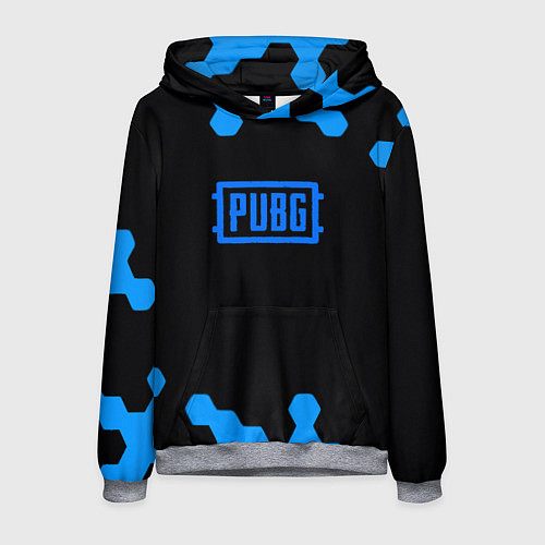 Мужская толстовка PUBG синие соты абстракция / 3D-Меланж – фото 1