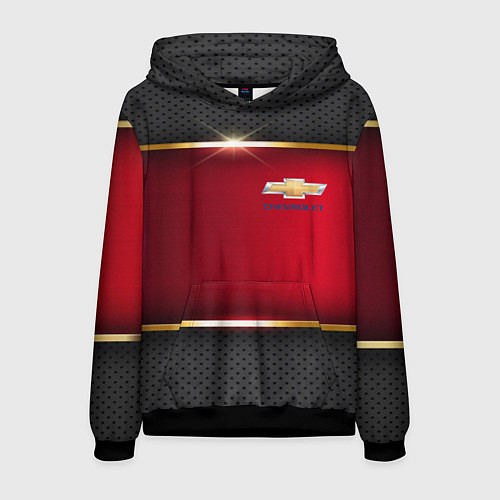 Мужская толстовка Chevrolet metal auto / 3D-Черный – фото 1